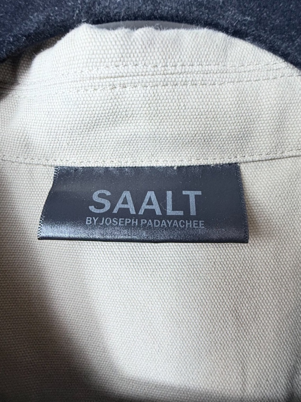 SAALT Studio Cargo Overshirt Mens Size Large Tan Duck Cotton (P) - Picture 5 of 11